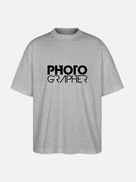 Photographer Cool Logo Design - Stanley/Stella Oversized Unisex Bio T-Shirt Blaster 2.0 - Grau meliert