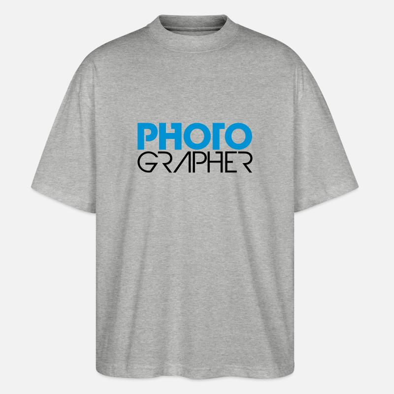 Photographer Cool Logo Design - Stanley/Stella Oversized Unisex Bio T-Shirt Blaster 2.0 - Grau meliert