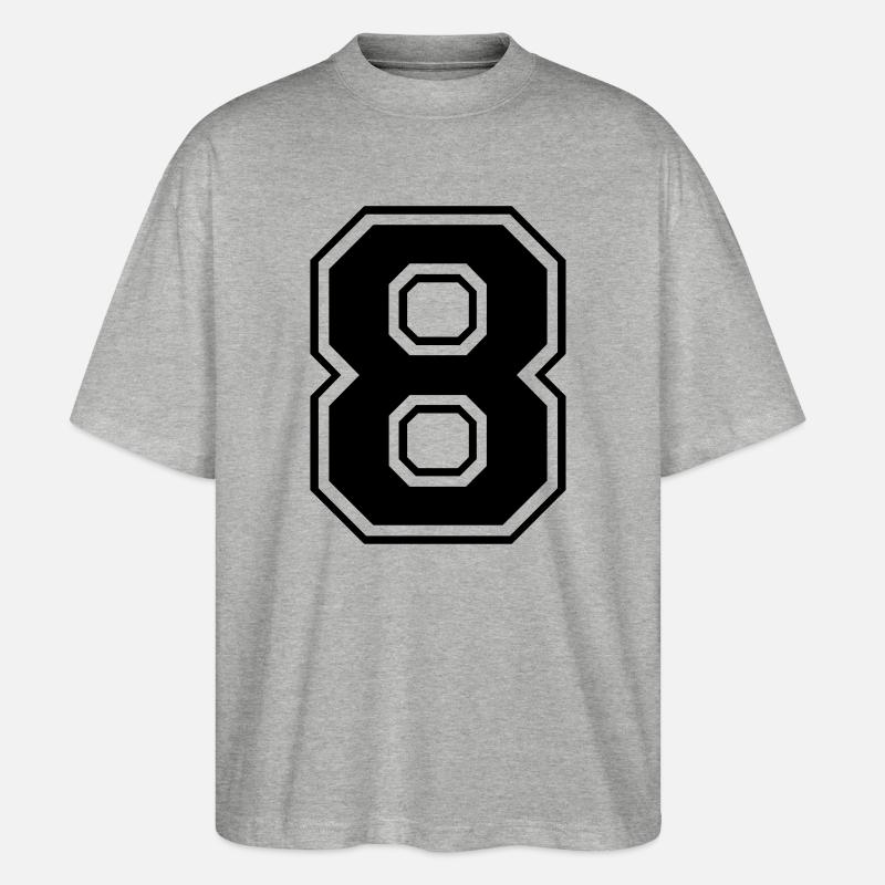 Rugby Rugby mit 8 Nummern - Stanley/Stella Oversized Unisex Bio T-Shirt Blaster 2.0 - Grau meliert