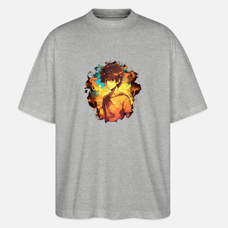 Garçon d’anime - T-shirt bio Blaster 2.0 coupe oversize Stanley/Stella Unisexe - gris chiné