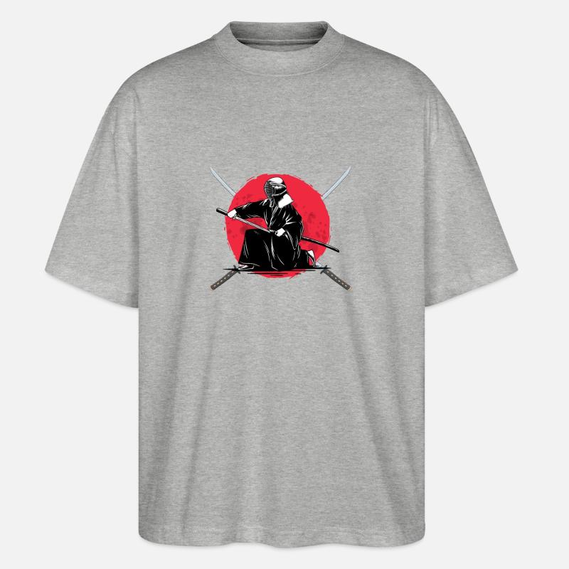 Kendo Geschenk - Stanley/Stella Oversized Unisex Bio T-Shirt Blaster 2.0 - Grau meliert