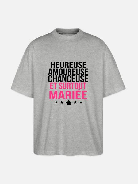 et surtout mariée - T-shirt bio Blaster 2.0 coupe oversize Stanley/Stella Unisexe - gris chiné