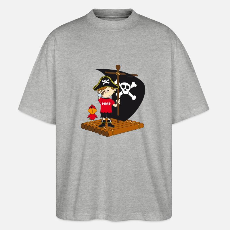 Pirat2 - Stanley/Stella Oversized Unisex Bio T-Shirt Blaster 2.0 - Grau meliert
