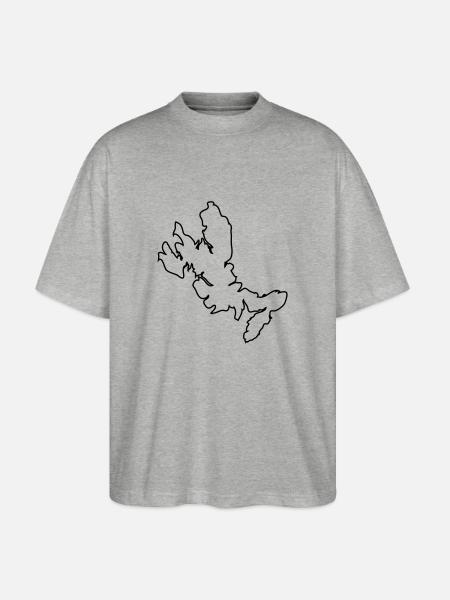 Isle of Skye Map outline - Stanley/Stella Oversized Unisex Organic T-shirt Blaster 2.0 - heather grey