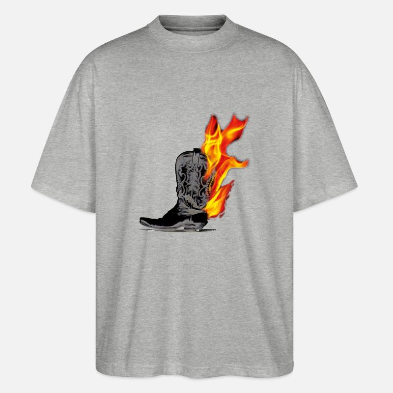 kl_linedance35b - Stanley/Stella Oversized Unisex Bio T-Shirt Blaster 2.0 - Grau meliert