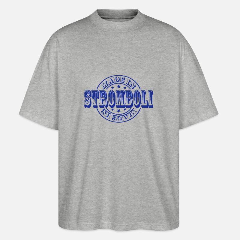 made in stromboli m1 - Stanley/Stella Oversized Unisex Bio T-Shirt Blaster 2.0 - Grau meliert