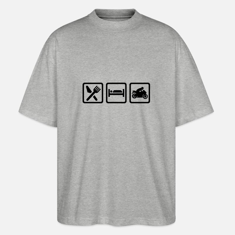 Motorrad - Stanley/Stella Oversized Unisex Bio T-Shirt Blaster 2.0 - Grau meliert