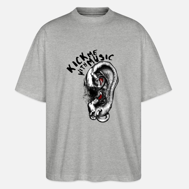 Kick me with Music - Stanley/Stella Oversized Unisex Bio T-Shirt Blaster 2.0 - Grau meliert