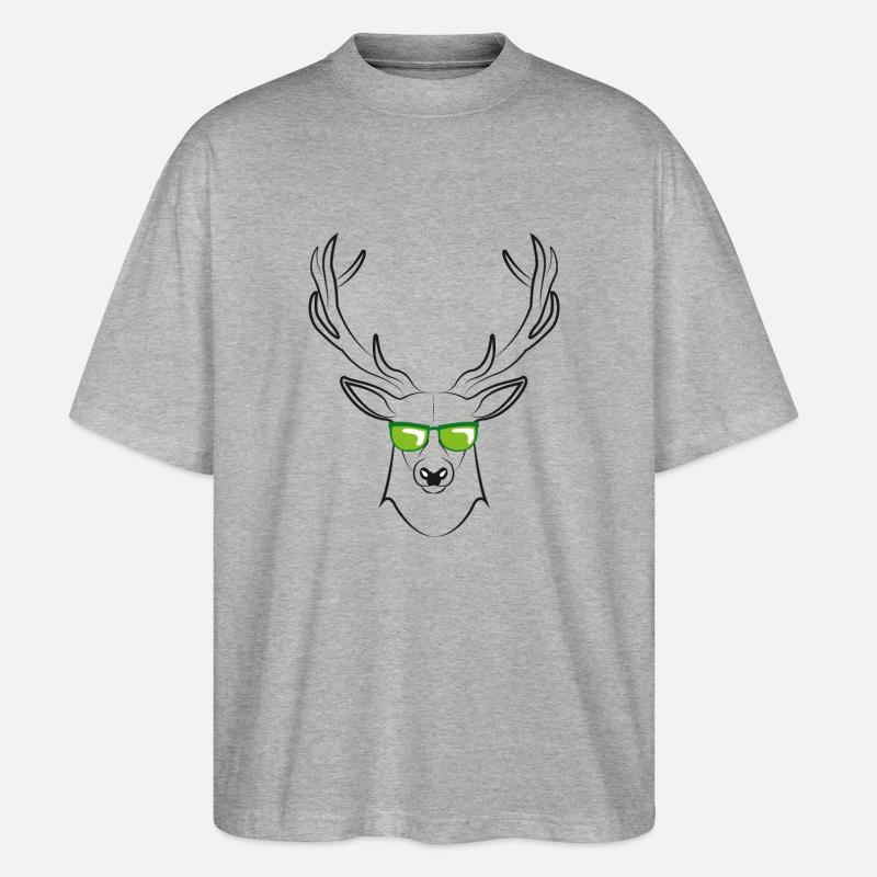 cool deer - Stanley/Stella Oversized Unisex Bio T-Shirt Blaster 2.0 - Grau meliert