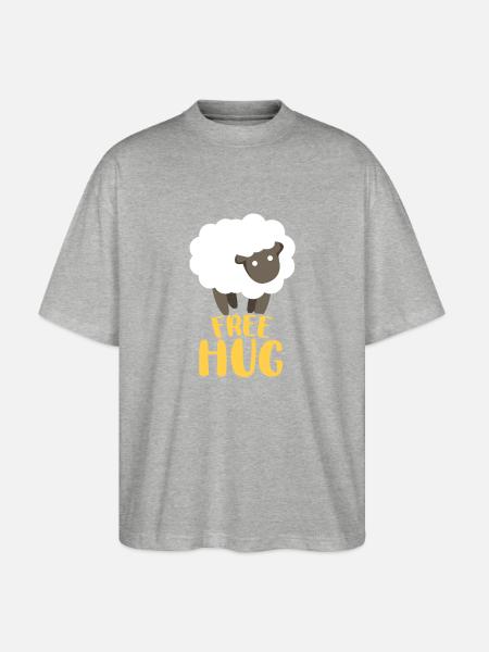 Hug Sheep - Stanley/Stella Oversized Unisex Organic T-shirt Blaster 2.0 - heather grey