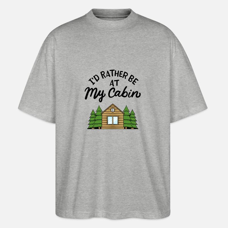 Cabane de camping Forêt - T-shirt bio Blaster 2.0 coupe oversize Stanley/Stella Unisexe - gris chiné