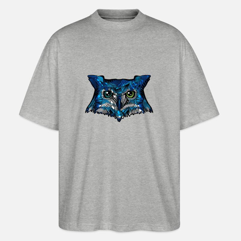 Eule - Stanley/Stella Oversized Unisex Bio T-Shirt Blaster 2.0 - Grau meliert