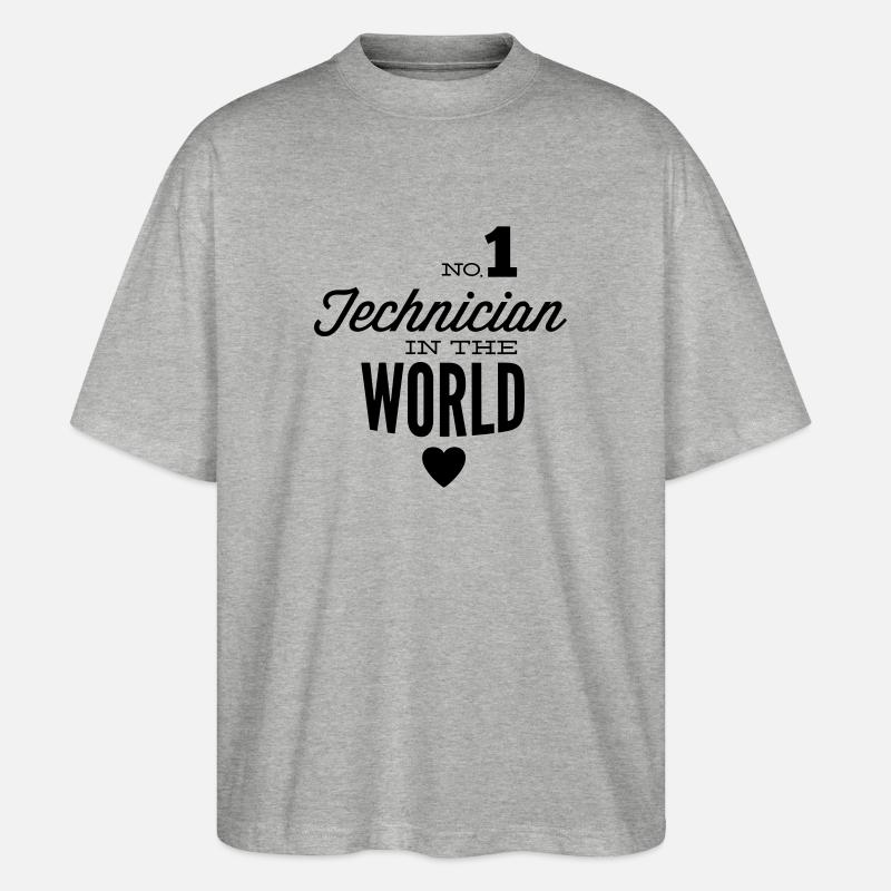 Bester Techniker der Welt - Stanley/Stella Oversized Unisex Bio T-Shirt Blaster 2.0 - Grau meliert