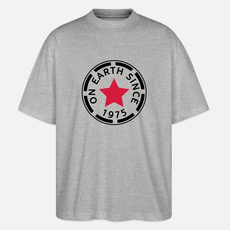 on earth since 1975 - Stanley/Stella Oversized Unisex Bio T-Shirt Blaster 2.0 - Grau meliert