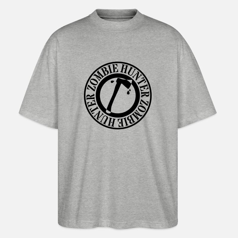 Zombie Hunter - Stanley/Stella Oversized Unisex Bio T-Shirt Blaster 2.0 - Grau meliert