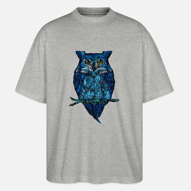 Eule - Stanley/Stella Oversized Unisex Bio T-Shirt Blaster 2.0 - Grau meliert