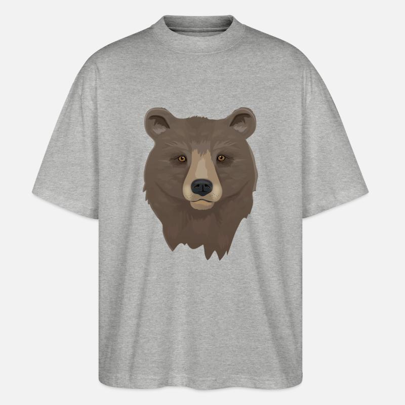 Brown Bear - Stanley/Stella Oversized Unisex Bio T-Shirt Blaster 2.0 - Grau meliert