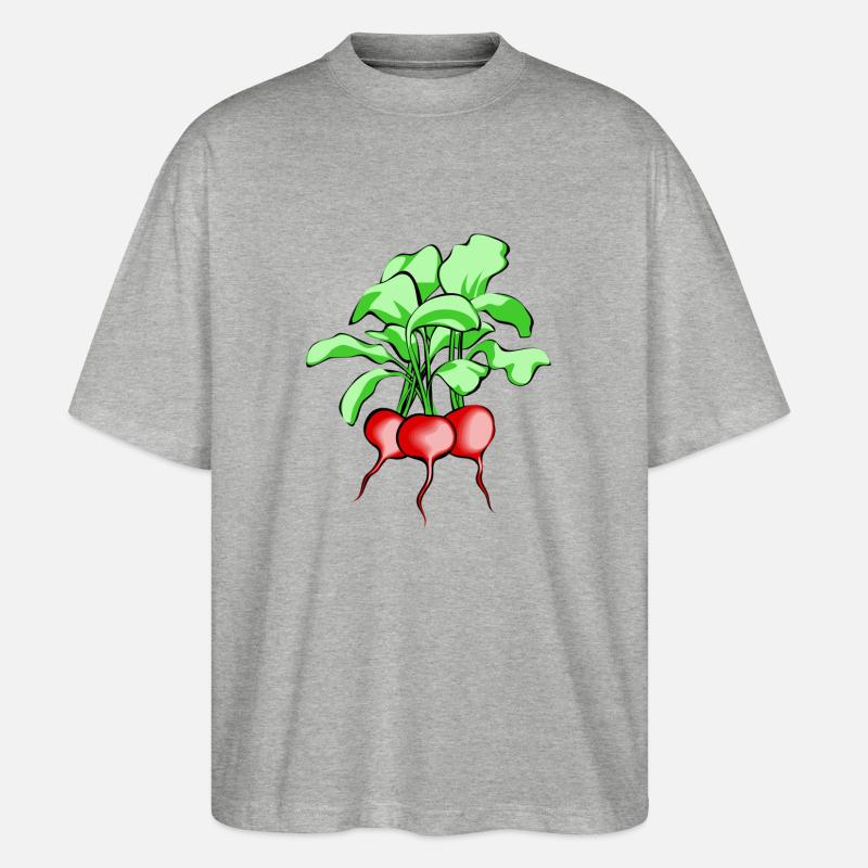 Radieschen. Geschenkidee - Stanley/Stella Oversized Unisex Bio T-Shirt Blaster 2.0 - Grau meliert