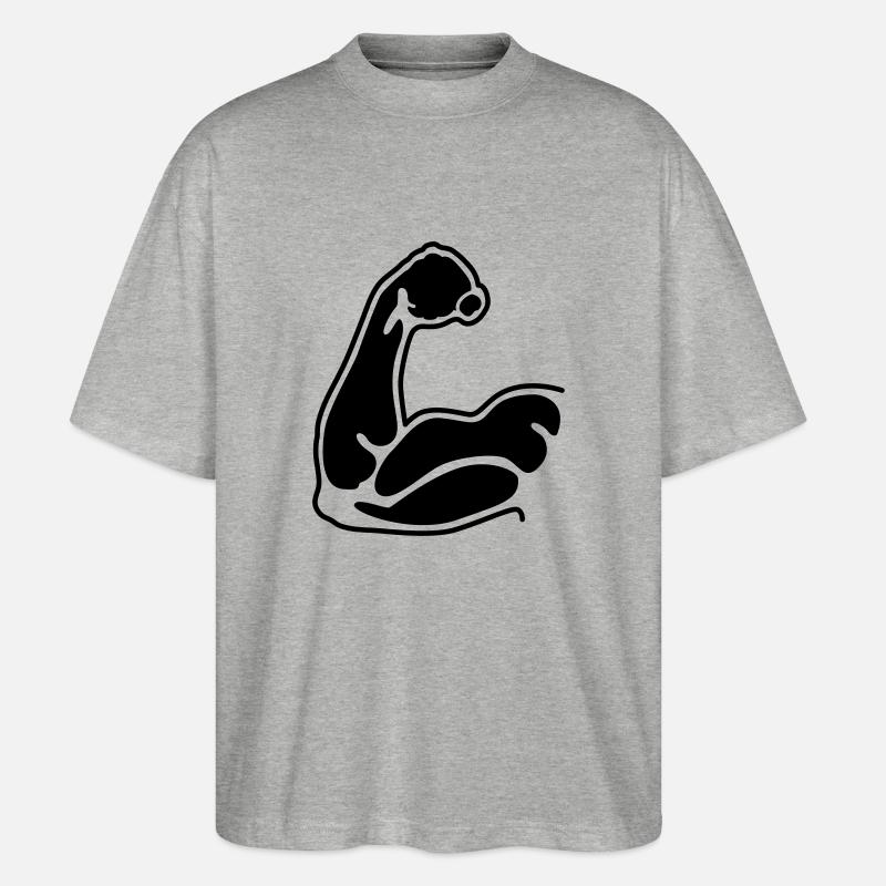 muscles - Stanley/Stella Oversized Unisex Organic T-shirt Blaster 2.0 - heather grey