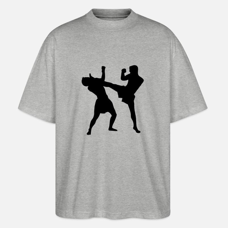 thaiboxing_2 - Stanley/Stella Oversized Unisex Bio T-Shirt Blaster 2.0 - Grau meliert