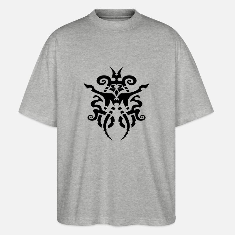 Cthulhu tattoo - Stanley/Stella Oversized Unisex Bio T-Shirt Blaster 2.0 - Grau meliert