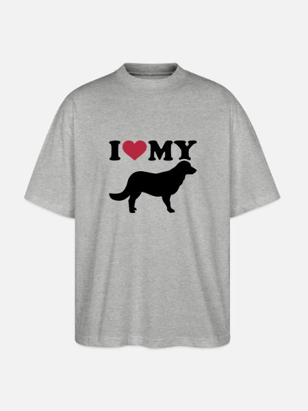 Flat Coated Retriever - Stanley/Stella Oversized Unisex Bio T-Shirt Blaster 2.0 - Grau meliert