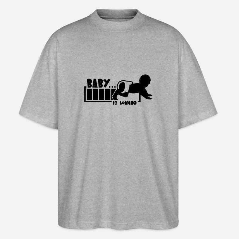 Baby Is Loading - Stanley/Stella Oversized Unisex Bio T-Shirt Blaster 2.0 - Grau meliert