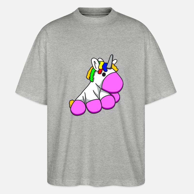 Einhorn3 - Stanley/Stella Oversized Unisex Bio T-Shirt Blaster 2.0 - Grau meliert