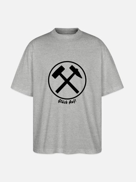 Glück Auf Bergmann kompis T-shirt - Ekologisk Oversized T-shirt Unisex Stanley/Stella Blaster 2.0 - gråmelerad
