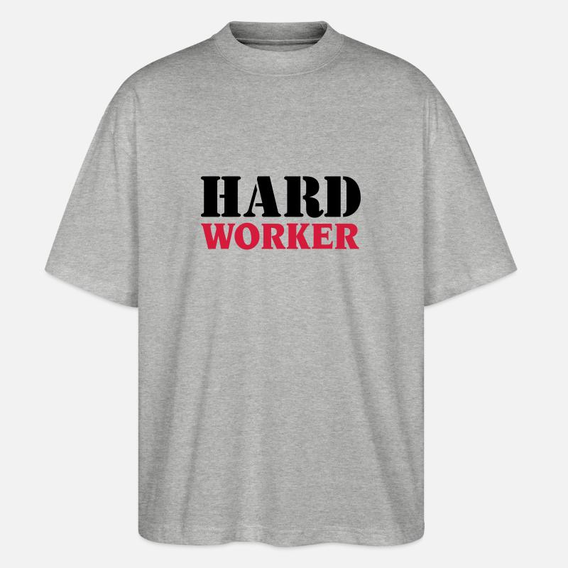 Hard worker - Stanley/Stella Oversized Unisex Bio T-Shirt Blaster 2.0 - Grau meliert