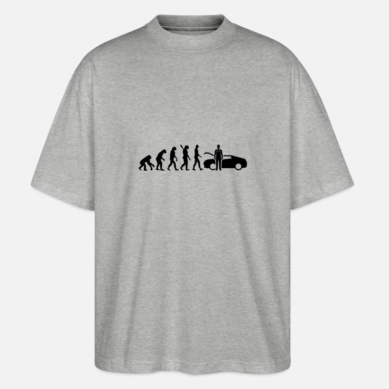 Evolution Noir mécanicienne - T-shirt bio Blaster 2.0 coupe oversize Stanley/Stella Unisexe - gris chiné