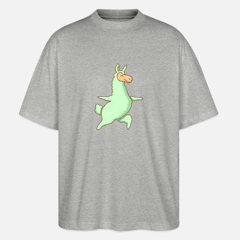 Lama - Stanley/Stella Oversized Unisex Bio T-Shirt Blaster 2.0 - Grau meliert