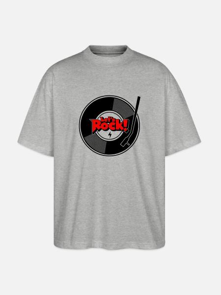 let's rock wax - Stanley/Stella Oversized Unisex Organic T-shirt Blaster 2.0 - heather grey