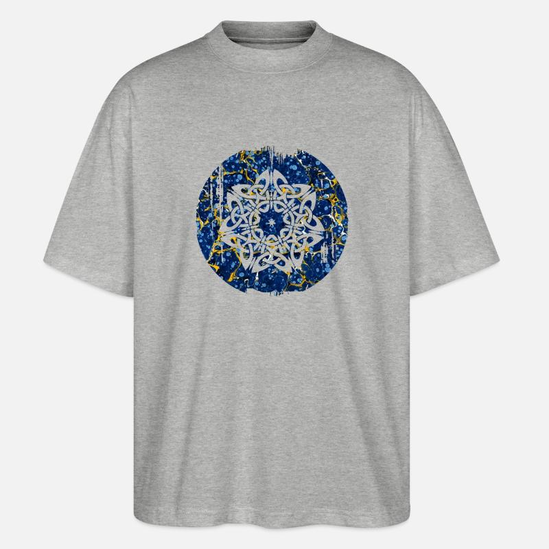 Nœud celtique 16 e 272 - T-shirt bio Blaster 2.0 coupe oversize Stanley/Stella Unisexe - gris chiné