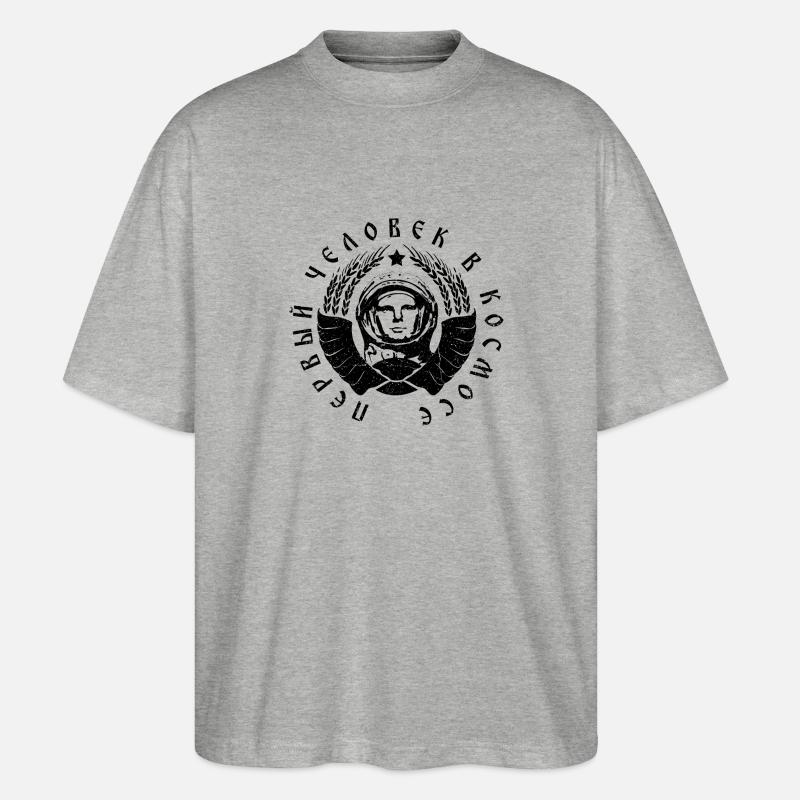 Kosmonaut 1c black (oldstyle) - Stanley/Stella Oversized Unisex Bio T-Shirt Blaster 2.0 - Grau meliert