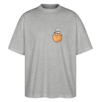 Schaf - Stanley/Stella Oversized Unisex Bio T-Shirt Blaster 2.0 - Grau meliert - Vorne - Alina (178cm) & Michal (187cm)