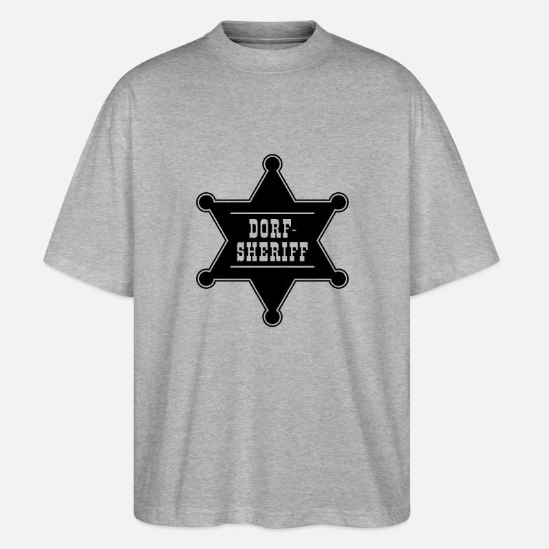 Dorf-Sheriff-Stern - Stanley/Stella Oversized Unisex Bio T-Shirt Blaster 2.0 - Grau meliert