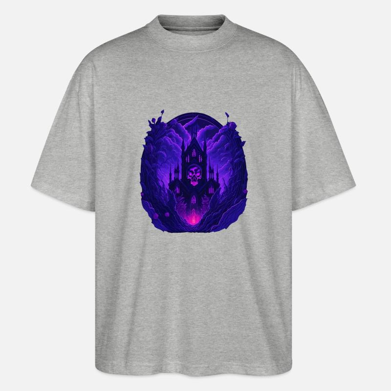 neon gothic architecture gothic castle - Stanley/Stella Oversized Unisex Organic T-shirt Blaster 2.0 - heather grey