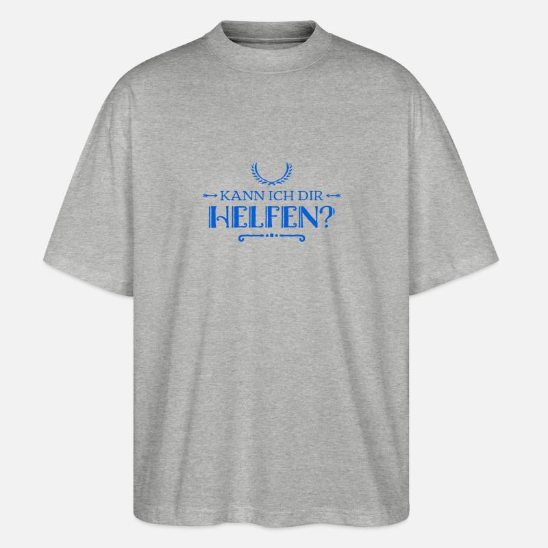 Brauchst du Unterstützung? - Stanley/Stella Oversized Unisex Bio T-Shirt Blaster 2.0 - Grau meliert