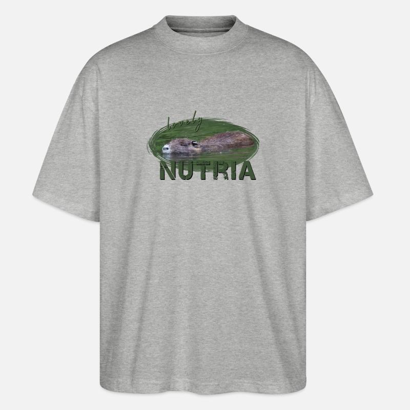 Nutria Biber Biberratte Wasserratte - Stanley/Stella Oversized Unisex Bio T-Shirt Blaster 2.0 - Grau meliert