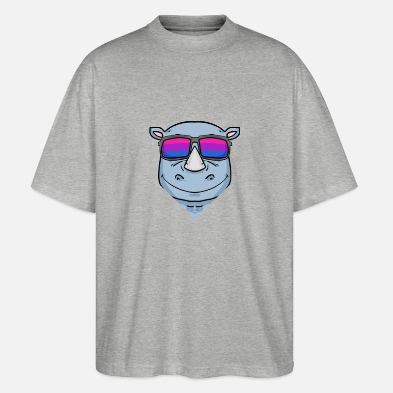 Bisexuell Nashorn Geschenk - Stanley/Stella Oversized Unisex Bio T-Shirt Blaster 2.0 - Grau meliert