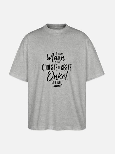 onkel der Beste (s) - Stanley/Stella Oversized Unisex Bio T-Shirt Blaster 2.0 - Grau meliert
