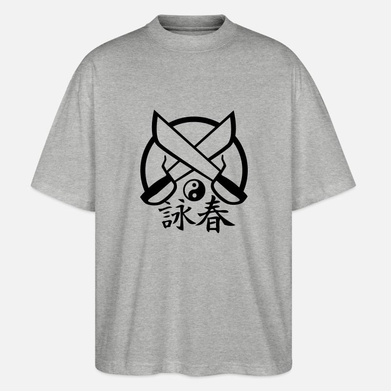 Wing Chun Ying Yang - Stanley/Stella Oversized Unisex Bio T-Shirt Blaster 2.0 - Grau meliert