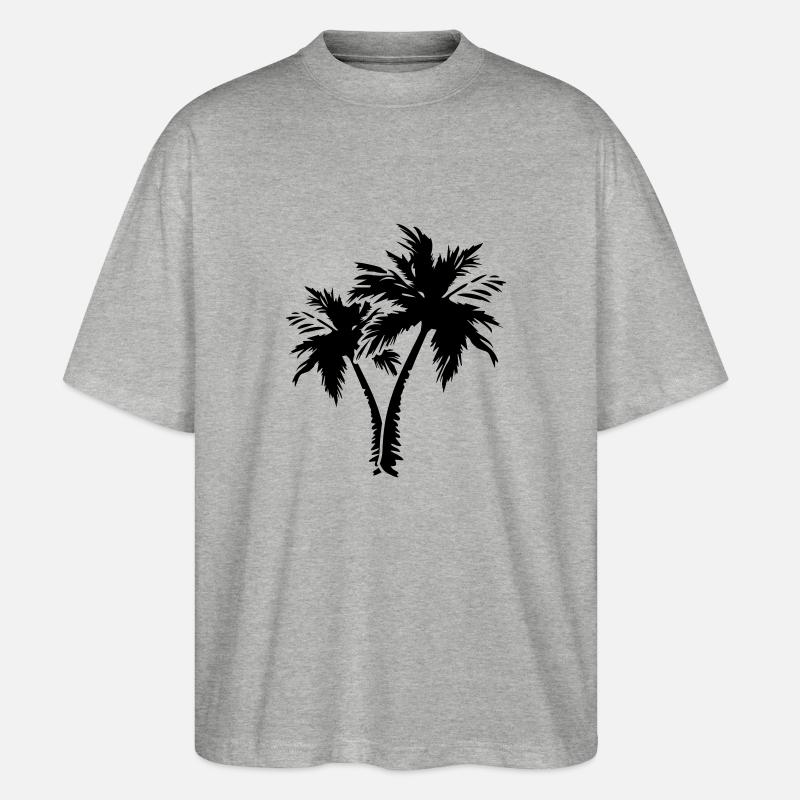 palm trees design - Stanley/Stella Oversized Unisex Bio T-Shirt Blaster 2.0 - Grau meliert