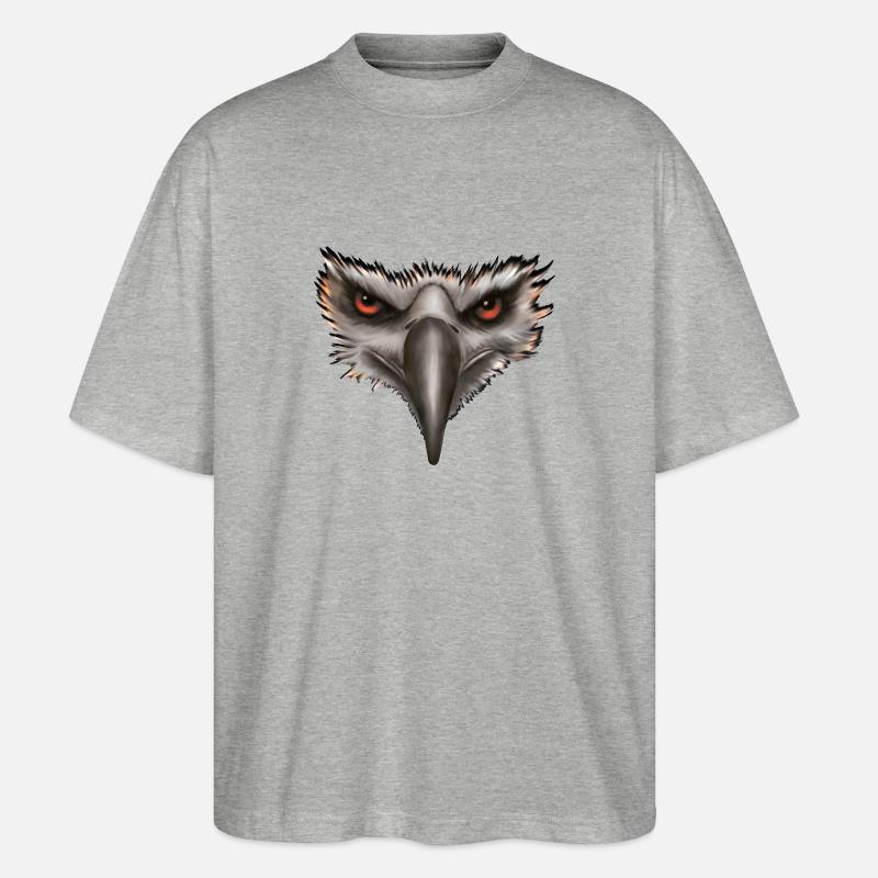 Adler Adlerkopf Geschenk - Stanley/Stella Oversized Unisex Bio T-Shirt Blaster 2.0 - Grau meliert