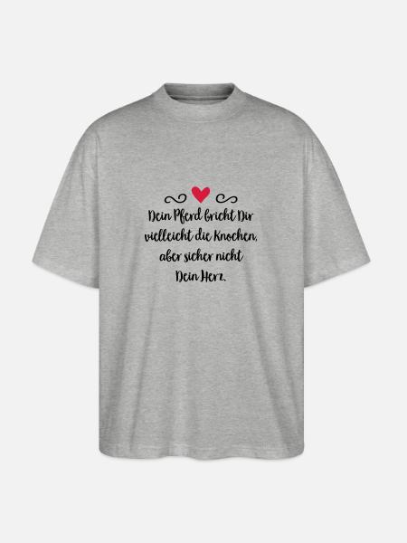 Pferd - Stanley/Stella Oversized Unisex Bio T-Shirt Blaster 2.0 - Grau meliert