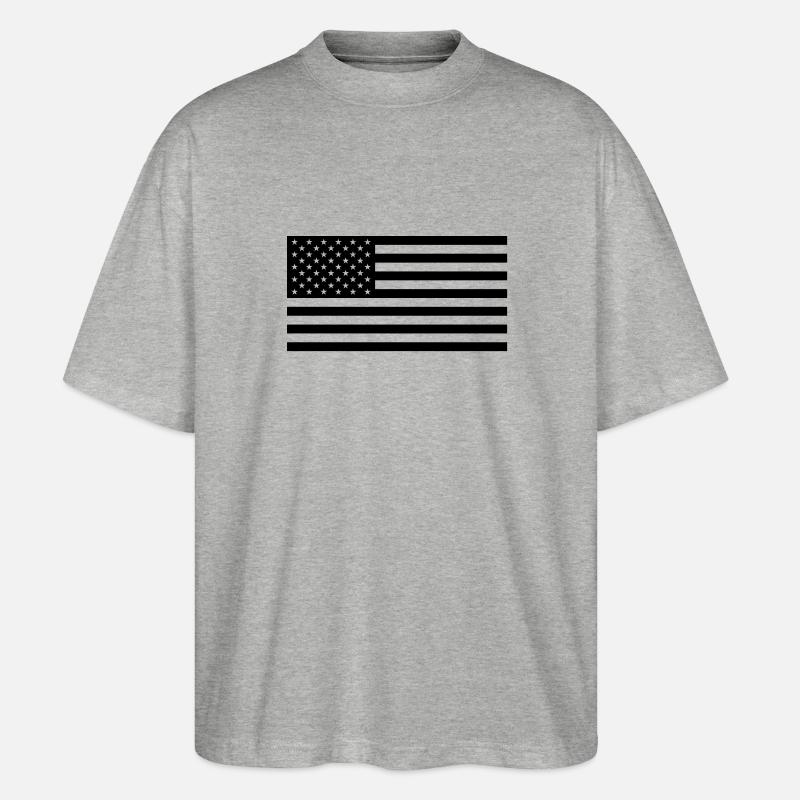 drapeau des etats unis - T-shirt bio Blaster 2.0 coupe oversize Stanley/Stella Unisexe - gris chiné