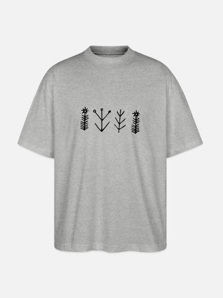 Pflanzen - Stanley/Stella Oversized Unisex Bio T-Shirt Blaster 2.0 - Grau meliert