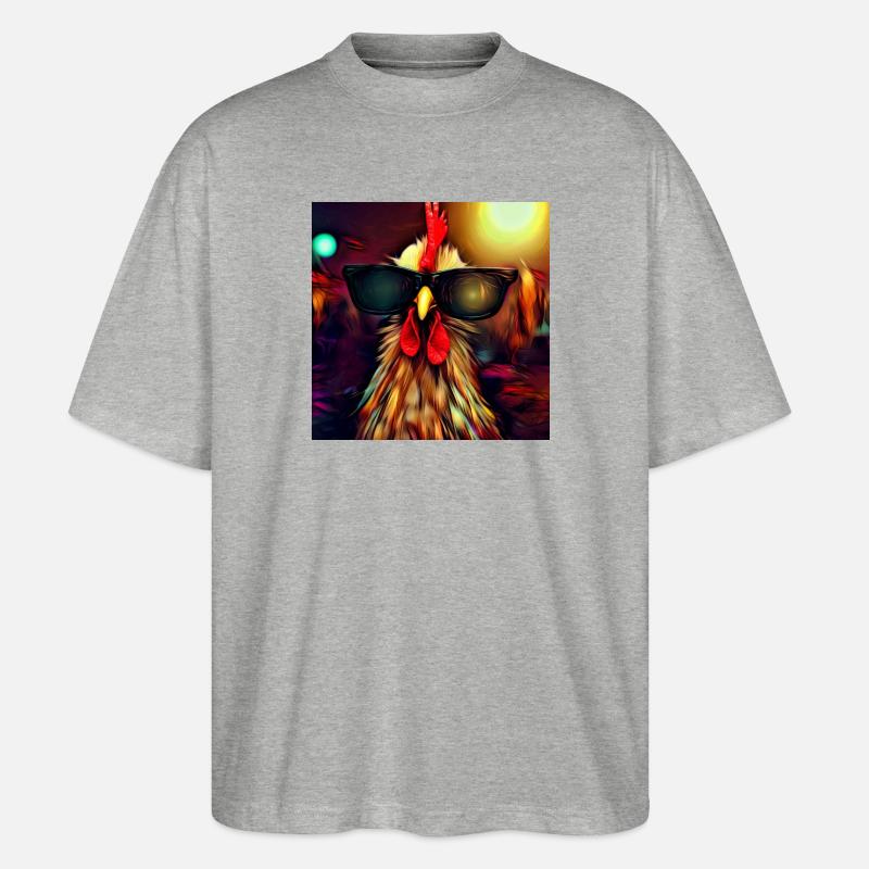 Fancy Chicken I - Stanley/Stella Oversized Unisex Bio T-Shirt Blaster 2.0 - Grau meliert