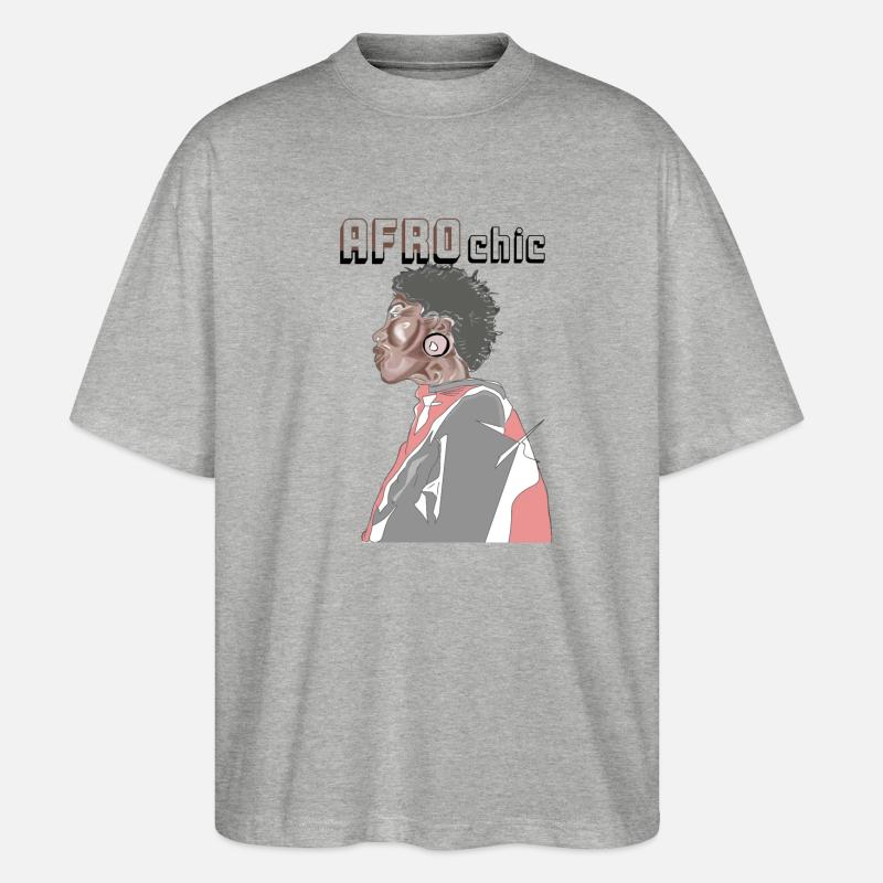 Afro chic - T-shirt bio Blaster 2.0 coupe oversize Stanley/Stella Unisexe - gris chiné